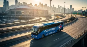 Private charter bus hire Toronto GTA blue jays