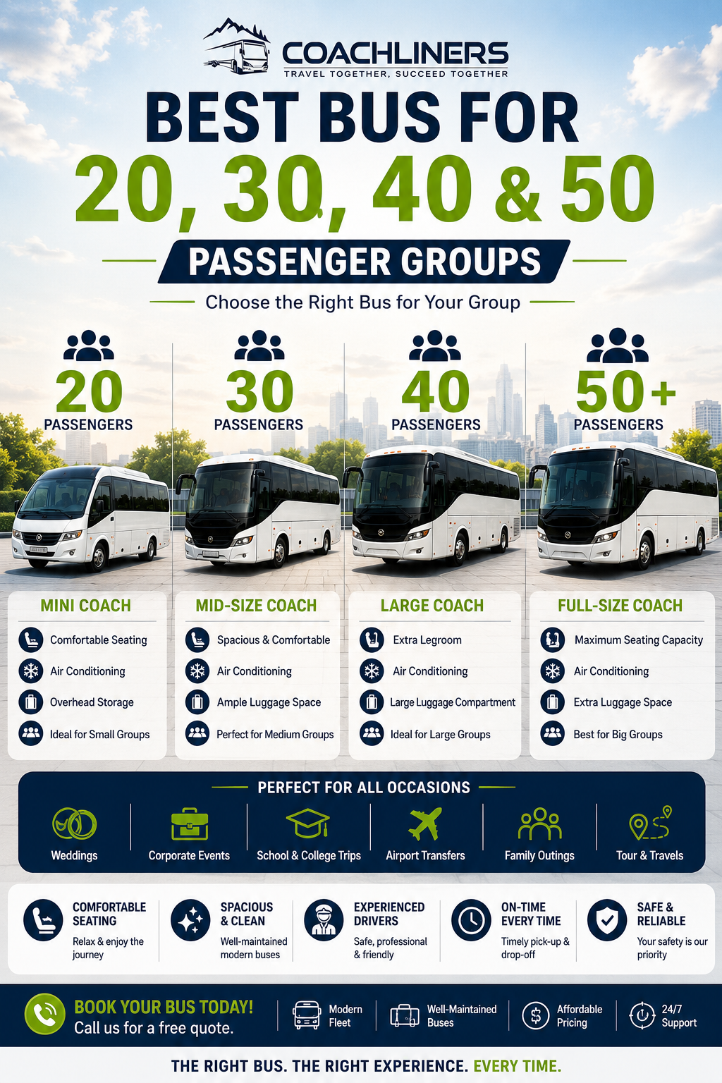 55 seater charter bus service